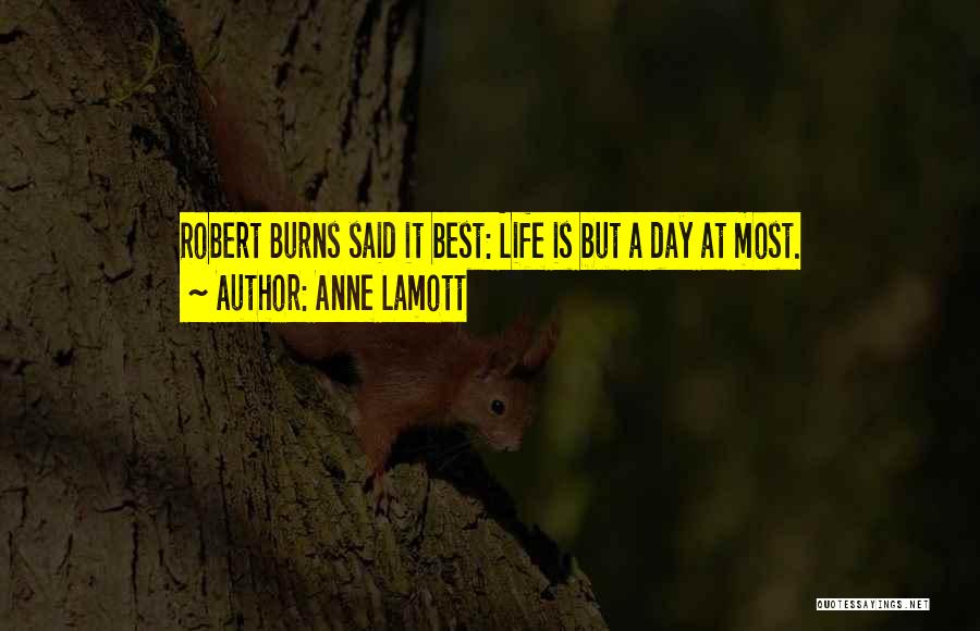 Anne Lamott Quotes: Robert Burns Said It Best: Life Is But A Day At Most.