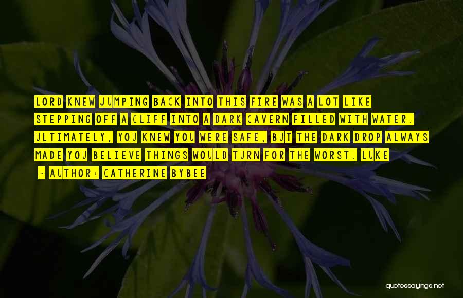 Catherine Bybee Quotes: Lord Knew Jumping Back Into This Fire Was A Lot Like Stepping Off A Cliff Into A Dark Cavern Filled