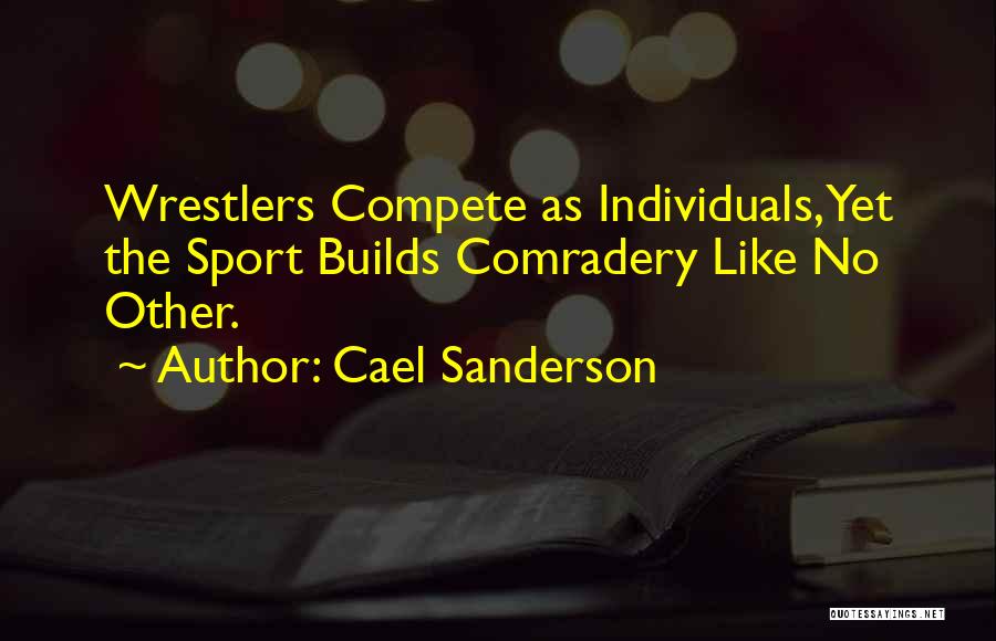 Cael Sanderson Quotes: Wrestlers Compete As Individuals, Yet The Sport Builds Comradery Like No Other.