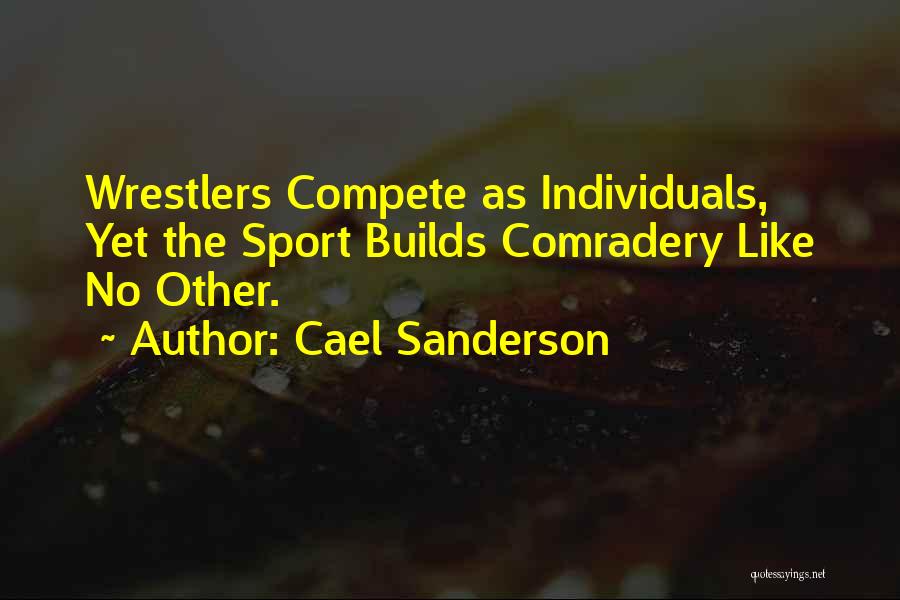 Cael Sanderson Quotes: Wrestlers Compete As Individuals, Yet The Sport Builds Comradery Like No Other.