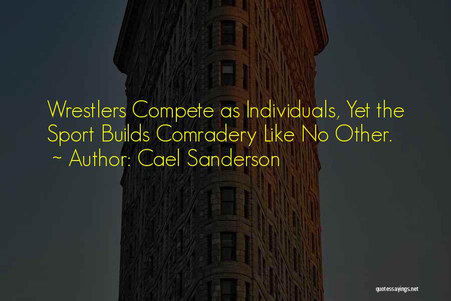 Cael Sanderson Quotes: Wrestlers Compete As Individuals, Yet The Sport Builds Comradery Like No Other.