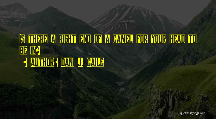 Dani J. Caile Quotes: Is There A Right End Of A Camel For Your Head To Be In?