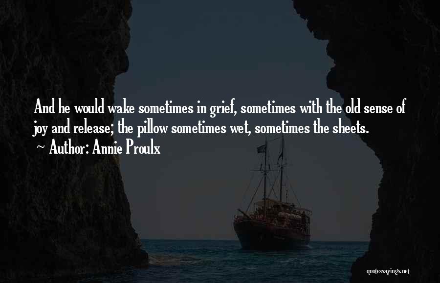 Annie Proulx Quotes: And He Would Wake Sometimes In Grief, Sometimes With The Old Sense Of Joy And Release; The Pillow Sometimes Wet,