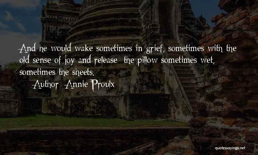 Annie Proulx Quotes: And He Would Wake Sometimes In Grief, Sometimes With The Old Sense Of Joy And Release; The Pillow Sometimes Wet,