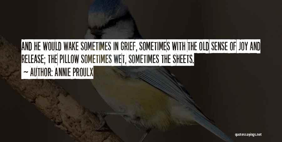 Annie Proulx Quotes: And He Would Wake Sometimes In Grief, Sometimes With The Old Sense Of Joy And Release; The Pillow Sometimes Wet,