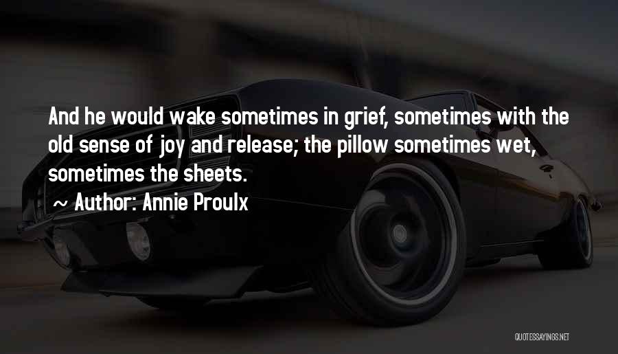 Annie Proulx Quotes: And He Would Wake Sometimes In Grief, Sometimes With The Old Sense Of Joy And Release; The Pillow Sometimes Wet,