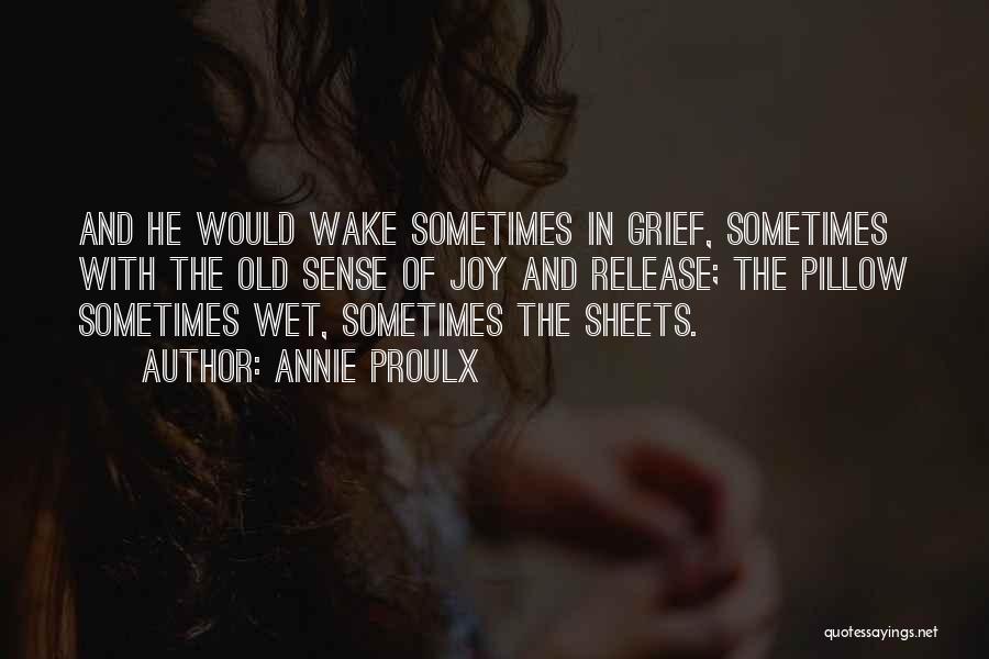 Annie Proulx Quotes: And He Would Wake Sometimes In Grief, Sometimes With The Old Sense Of Joy And Release; The Pillow Sometimes Wet,