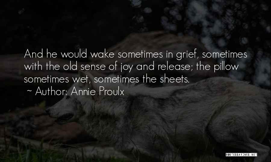 Annie Proulx Quotes: And He Would Wake Sometimes In Grief, Sometimes With The Old Sense Of Joy And Release; The Pillow Sometimes Wet,