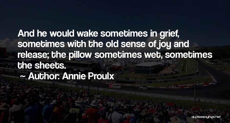 Annie Proulx Quotes: And He Would Wake Sometimes In Grief, Sometimes With The Old Sense Of Joy And Release; The Pillow Sometimes Wet,