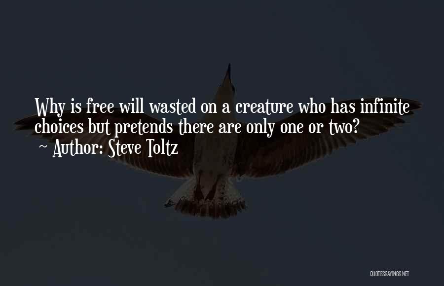 Steve Toltz Quotes: Why Is Free Will Wasted On A Creature Who Has Infinite Choices But Pretends There Are Only One Or Two?