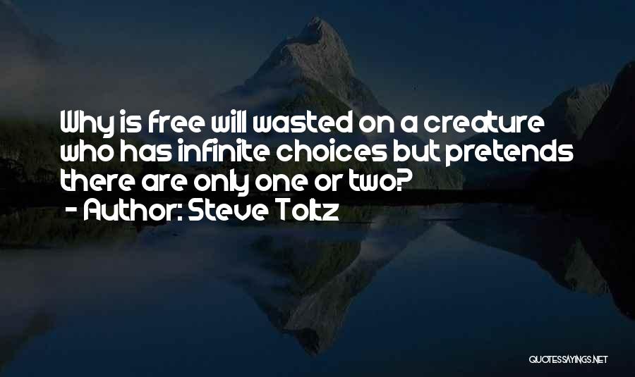 Steve Toltz Quotes: Why Is Free Will Wasted On A Creature Who Has Infinite Choices But Pretends There Are Only One Or Two?