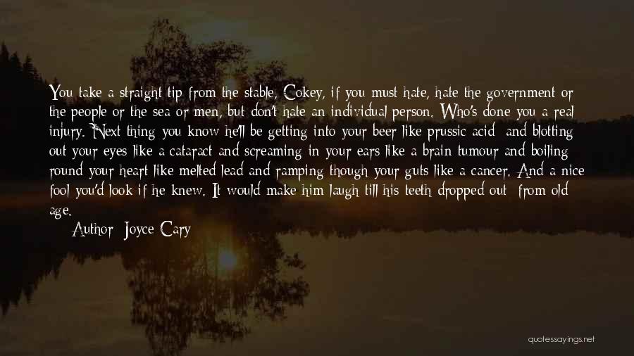 Joyce Cary Quotes: You Take A Straight Tip From The Stable, Cokey, If You Must Hate, Hate The Government Or The People Or