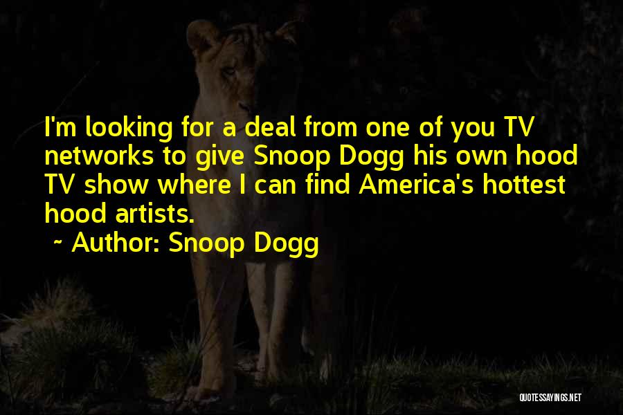 Snoop Dogg Quotes: I'm Looking For A Deal From One Of You Tv Networks To Give Snoop Dogg His Own Hood Tv Show