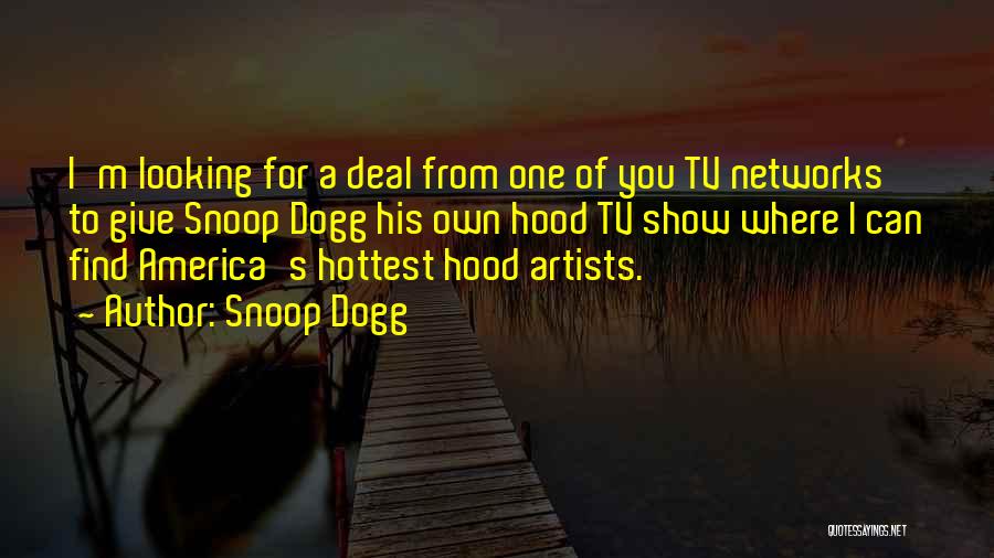 Snoop Dogg Quotes: I'm Looking For A Deal From One Of You Tv Networks To Give Snoop Dogg His Own Hood Tv Show