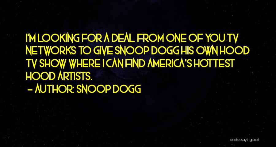 Snoop Dogg Quotes: I'm Looking For A Deal From One Of You Tv Networks To Give Snoop Dogg His Own Hood Tv Show