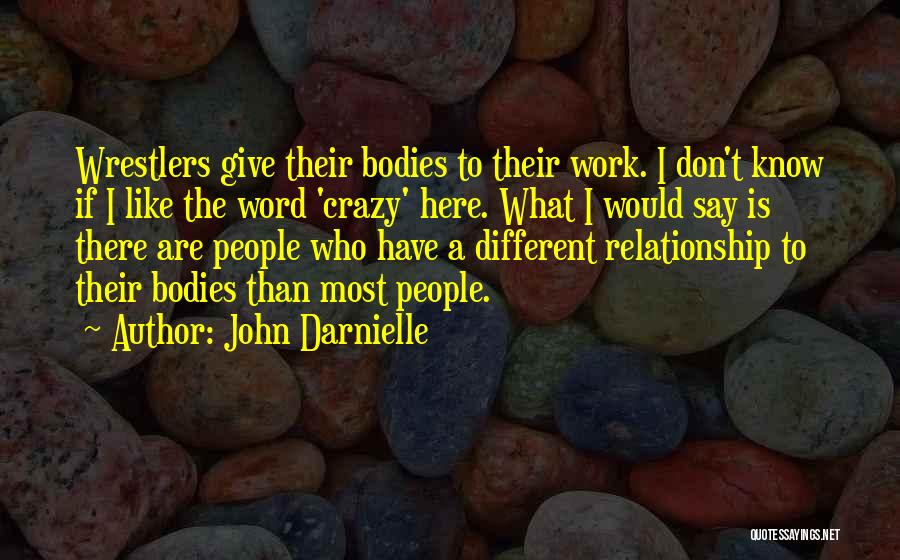 John Darnielle Quotes: Wrestlers Give Their Bodies To Their Work. I Don't Know If I Like The Word 'crazy' Here. What I Would