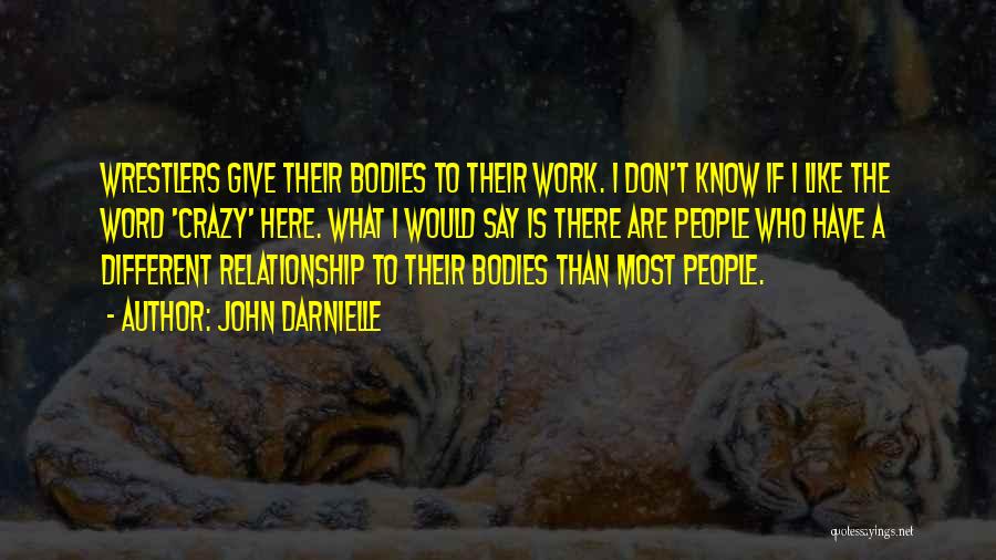 John Darnielle Quotes: Wrestlers Give Their Bodies To Their Work. I Don't Know If I Like The Word 'crazy' Here. What I Would