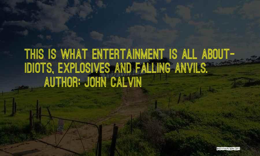 John Calvin Quotes: This Is What Entertainment Is All About- Idiots, Explosives And Falling Anvils.