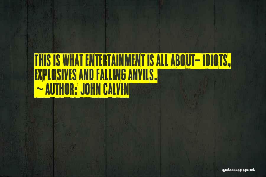 John Calvin Quotes: This Is What Entertainment Is All About- Idiots, Explosives And Falling Anvils.