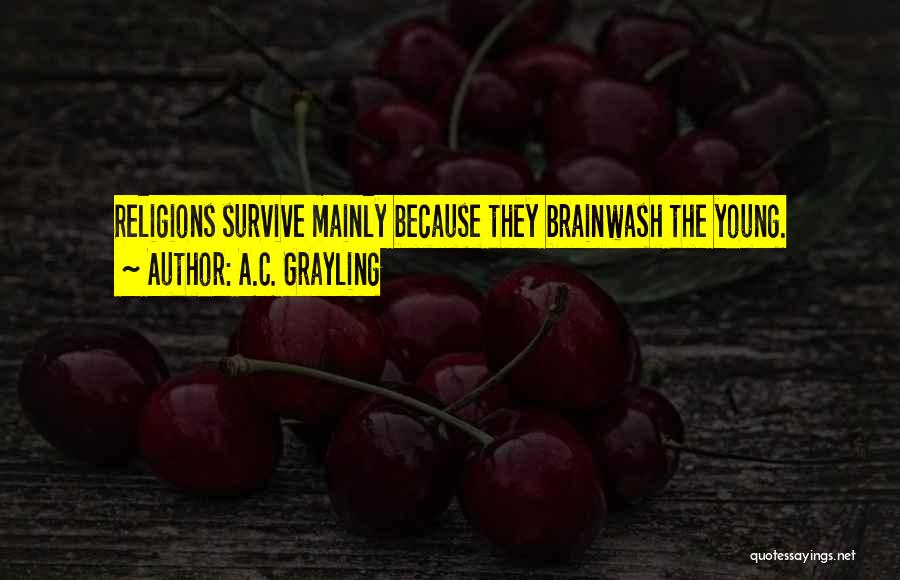 A.C. Grayling Quotes: Religions Survive Mainly Because They Brainwash The Young.
