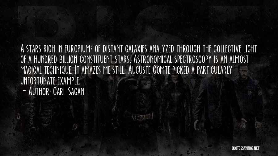 Carl Sagan Quotes: A Stars Rich In Europium; Of Distant Galaxies Analyzed Through The Collective Light Of A Hundred Billion Constituent Stars. Astronomical