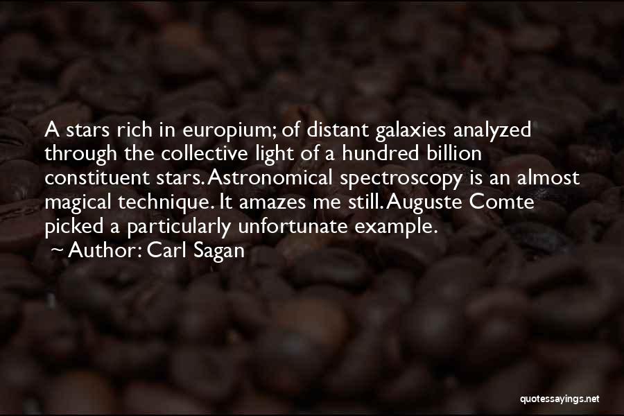 Carl Sagan Quotes: A Stars Rich In Europium; Of Distant Galaxies Analyzed Through The Collective Light Of A Hundred Billion Constituent Stars. Astronomical