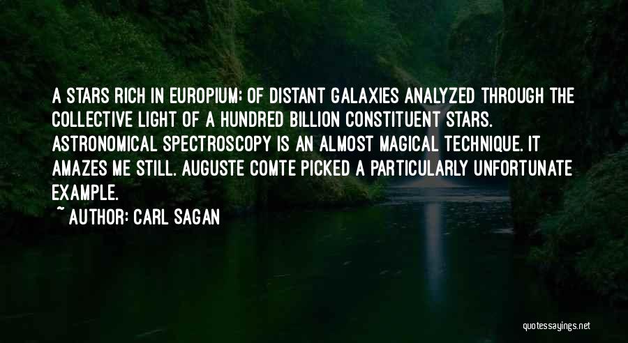 Carl Sagan Quotes: A Stars Rich In Europium; Of Distant Galaxies Analyzed Through The Collective Light Of A Hundred Billion Constituent Stars. Astronomical