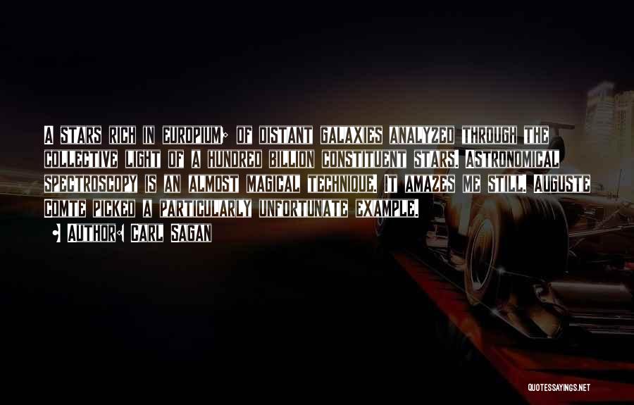 Carl Sagan Quotes: A Stars Rich In Europium; Of Distant Galaxies Analyzed Through The Collective Light Of A Hundred Billion Constituent Stars. Astronomical