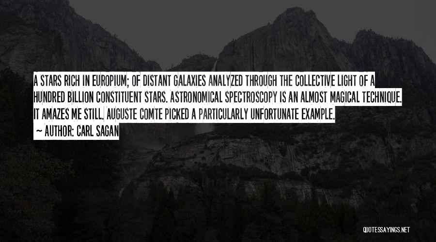 Carl Sagan Quotes: A Stars Rich In Europium; Of Distant Galaxies Analyzed Through The Collective Light Of A Hundred Billion Constituent Stars. Astronomical