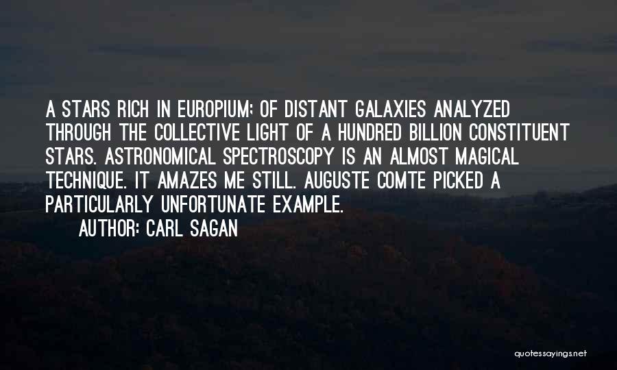 Carl Sagan Quotes: A Stars Rich In Europium; Of Distant Galaxies Analyzed Through The Collective Light Of A Hundred Billion Constituent Stars. Astronomical