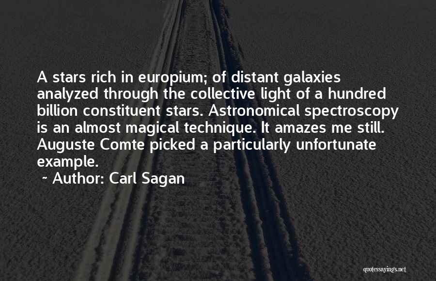 Carl Sagan Quotes: A Stars Rich In Europium; Of Distant Galaxies Analyzed Through The Collective Light Of A Hundred Billion Constituent Stars. Astronomical