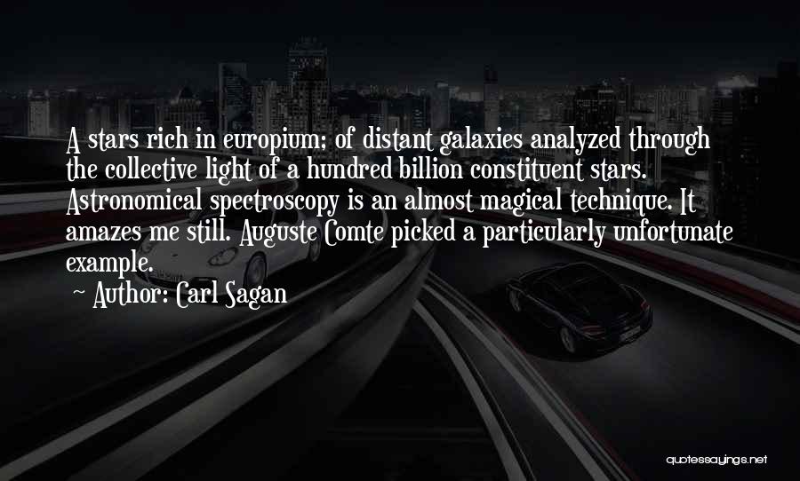 Carl Sagan Quotes: A Stars Rich In Europium; Of Distant Galaxies Analyzed Through The Collective Light Of A Hundred Billion Constituent Stars. Astronomical