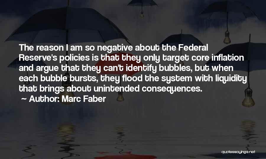 Marc Faber Quotes: The Reason I Am So Negative About The Federal Reserve's Policies Is That They Only Target Core Inflation And Argue