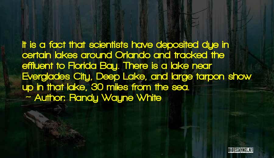 Randy Wayne White Quotes: It Is A Fact That Scientists Have Deposited Dye In Certain Lakes Around Orlando And Tracked The Effluent To Florida