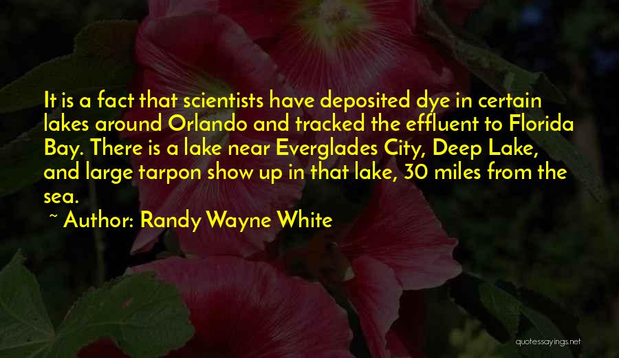 Randy Wayne White Quotes: It Is A Fact That Scientists Have Deposited Dye In Certain Lakes Around Orlando And Tracked The Effluent To Florida