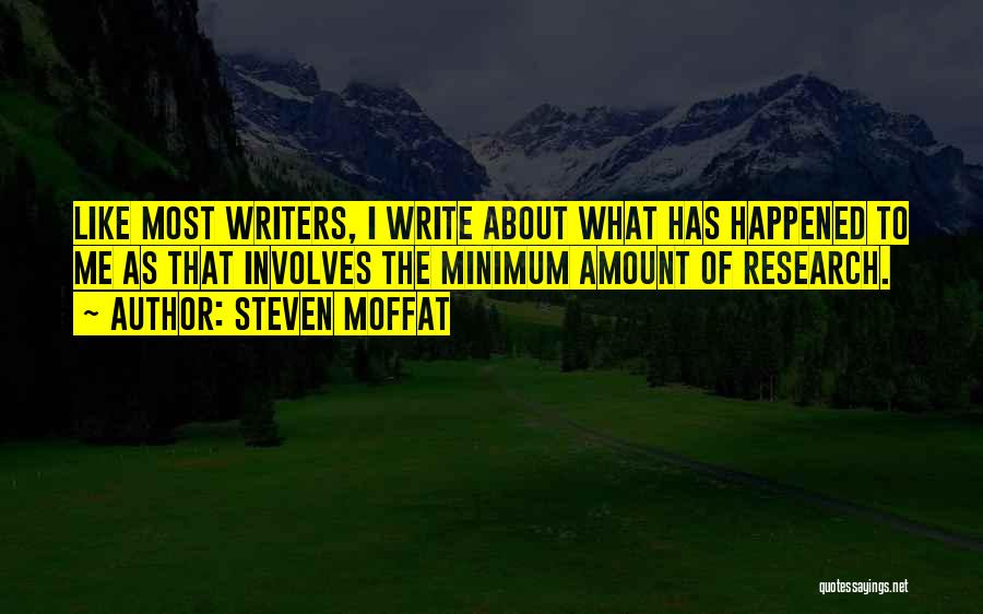 Steven Moffat Quotes: Like Most Writers, I Write About What Has Happened To Me As That Involves The Minimum Amount Of Research.