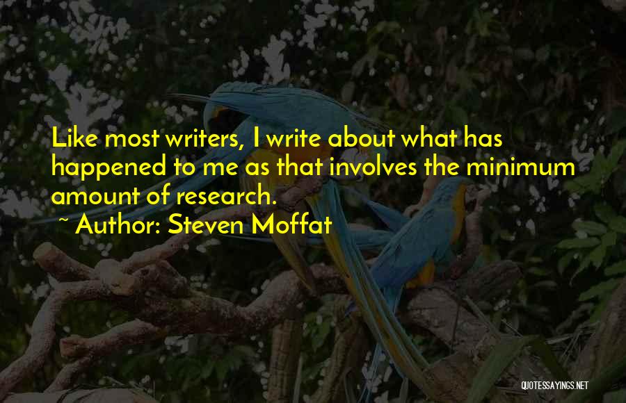 Steven Moffat Quotes: Like Most Writers, I Write About What Has Happened To Me As That Involves The Minimum Amount Of Research.