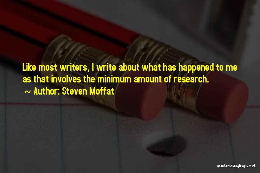 Steven Moffat Quotes: Like Most Writers, I Write About What Has Happened To Me As That Involves The Minimum Amount Of Research.