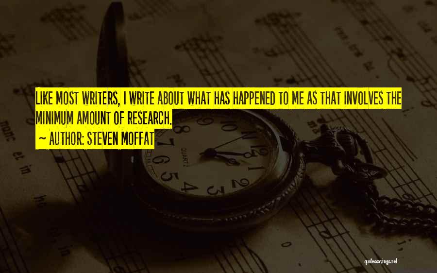 Steven Moffat Quotes: Like Most Writers, I Write About What Has Happened To Me As That Involves The Minimum Amount Of Research.