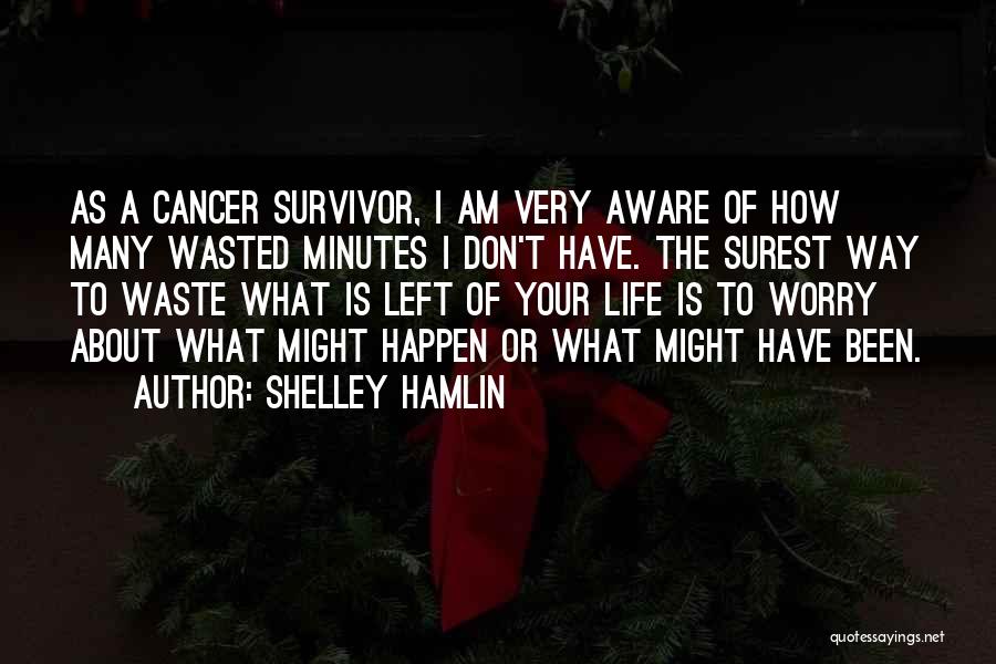 Shelley Hamlin Quotes: As A Cancer Survivor, I Am Very Aware Of How Many Wasted Minutes I Don't Have. The Surest Way To