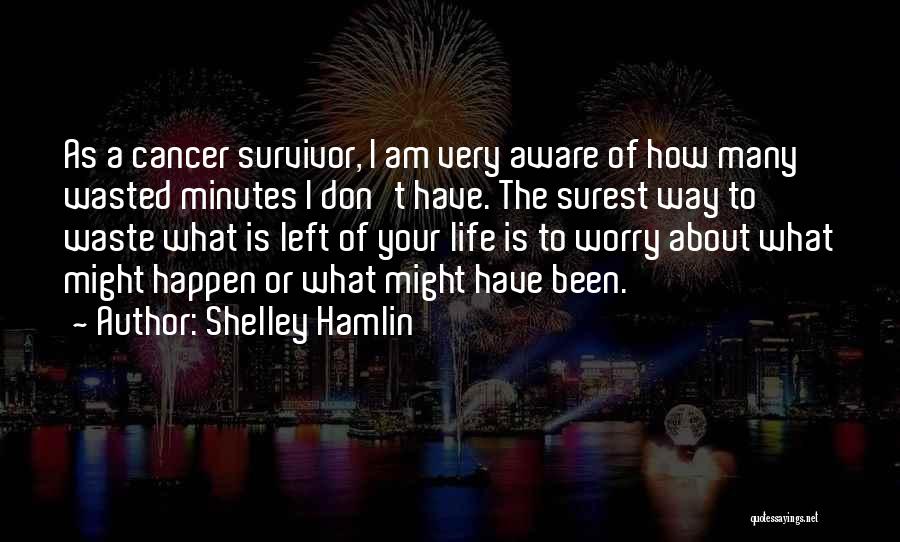 Shelley Hamlin Quotes: As A Cancer Survivor, I Am Very Aware Of How Many Wasted Minutes I Don't Have. The Surest Way To