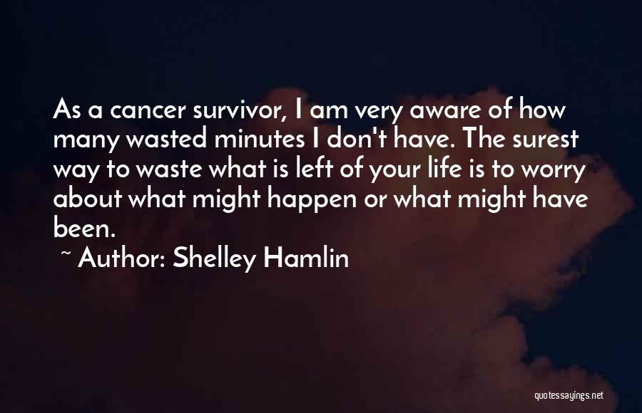 Shelley Hamlin Quotes: As A Cancer Survivor, I Am Very Aware Of How Many Wasted Minutes I Don't Have. The Surest Way To