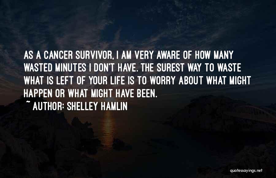 Shelley Hamlin Quotes: As A Cancer Survivor, I Am Very Aware Of How Many Wasted Minutes I Don't Have. The Surest Way To