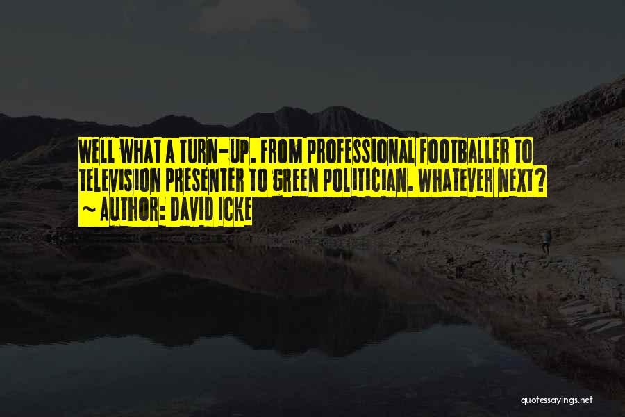 David Icke Quotes: Well What A Turn-up. From Professional Footballer To Television Presenter To Green Politician. Whatever Next?