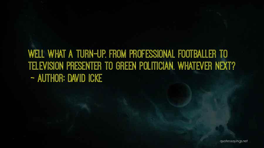 David Icke Quotes: Well What A Turn-up. From Professional Footballer To Television Presenter To Green Politician. Whatever Next?