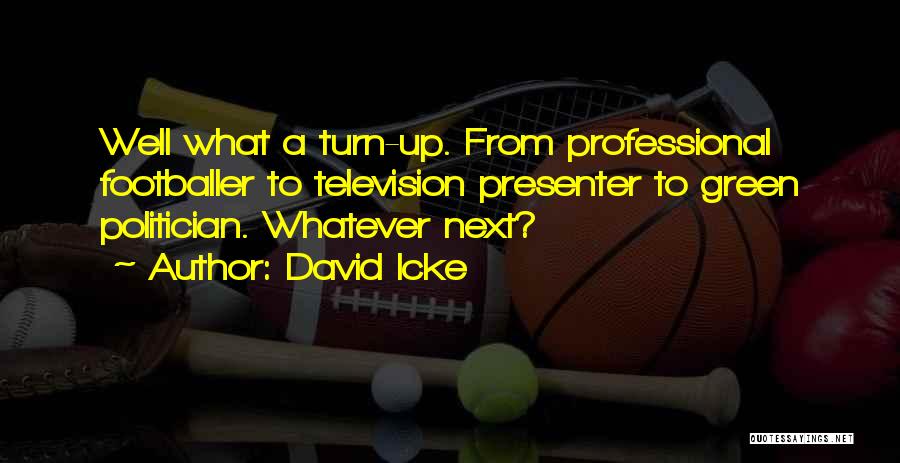 David Icke Quotes: Well What A Turn-up. From Professional Footballer To Television Presenter To Green Politician. Whatever Next?
