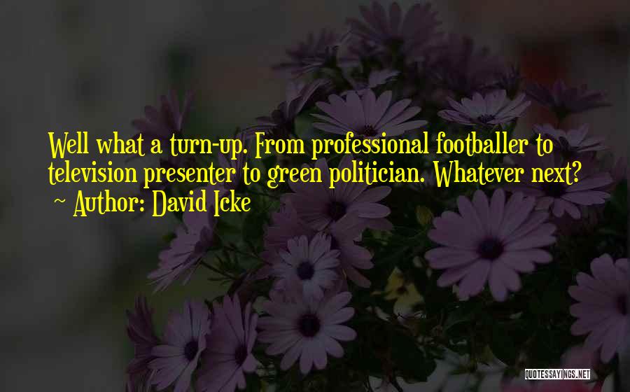 David Icke Quotes: Well What A Turn-up. From Professional Footballer To Television Presenter To Green Politician. Whatever Next?