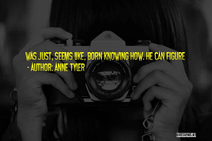 Anne Tyler Quotes: Was Just, Seems Like, Born Knowing How. He Can Figure