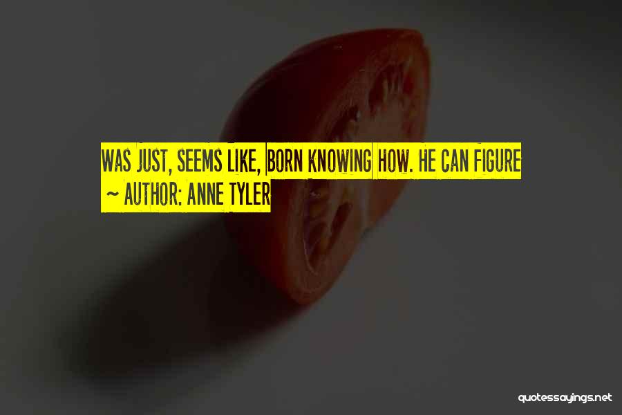 Anne Tyler Quotes: Was Just, Seems Like, Born Knowing How. He Can Figure