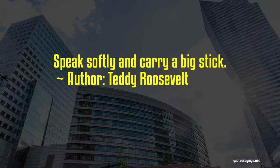 Teddy Roosevelt Quotes: Speak Softly And Carry A Big Stick.